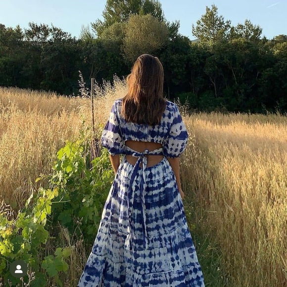 MANGO 100% cotton tie dye print dress blogger fave zara competitor brand - Picture 2 of 12